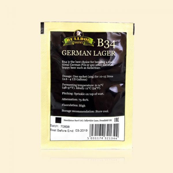 Крафтовые пивные дрожжи Bulldog B34 German Lager