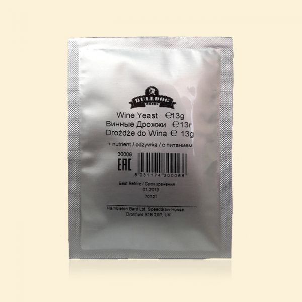 Дрожжи для крепких вин Bulldog Wine Yeast & Nutrient