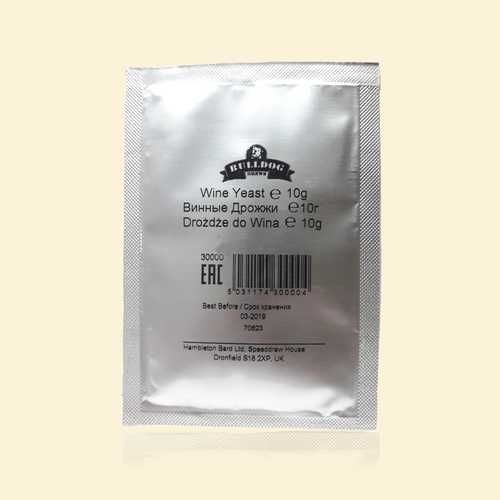 Универсальные винные дрожжи Bulldog Wine Yeast (Великобритания)