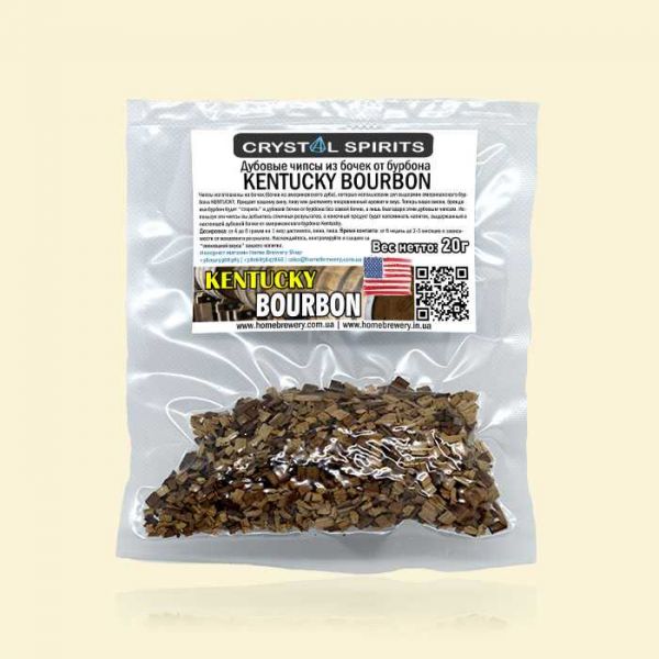 Дубовые чипсы из бочек от бурбона CRYSTAL SPIRITS KENTUCKY BOURBON CHIPS 20г