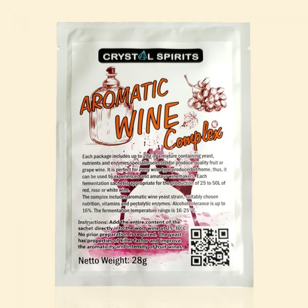 Дрожжи для фруктовых и виноградных вин Crystal Spirits Aromatic Wine Complex